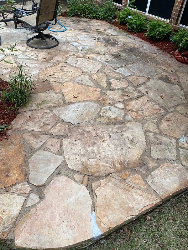 Stone Sidewalk Pressure Wash - BEFORE